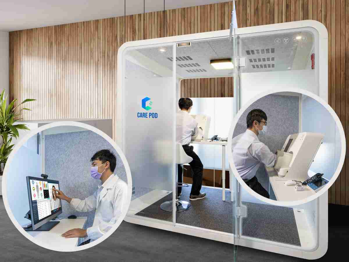 达擎于医疗科技展中展出＂远距诊疗舱＂，，以因应医疗数字化及社会高龄化趋势下、、复诊及慢性病患等族群对于远距看诊需求逐渐升高所推出的创新整合方案。。。。多功能合一、、高隐私性的远距诊疗舱可根据病患端与医师端的不同需求，，，提供弹性化及客制化功能，，，，节省医生和病患的精力及时间