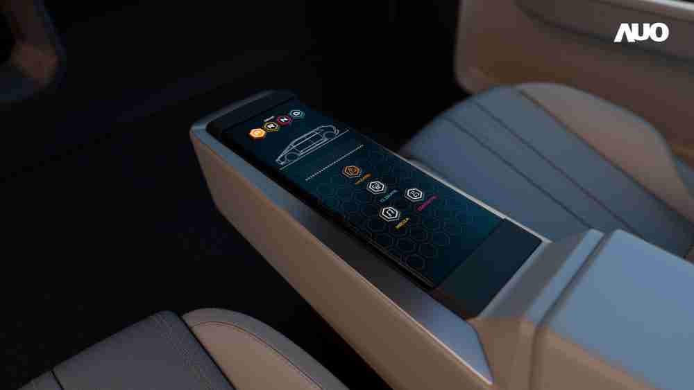 优游UB8以人性化设计打造多变形态中控显示(Morphing Center Control)，，不使用时仅平面显示信息，，，，进行操作时，，显示器则会动态隆起，，转变成3D实体按钮，，，并有触觉回馈，，，，展示人机互动新体验